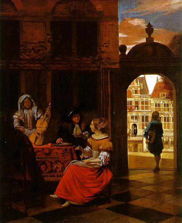 HOOCH, Pieter de Musical Party in a Courtyard sg china oil painting image